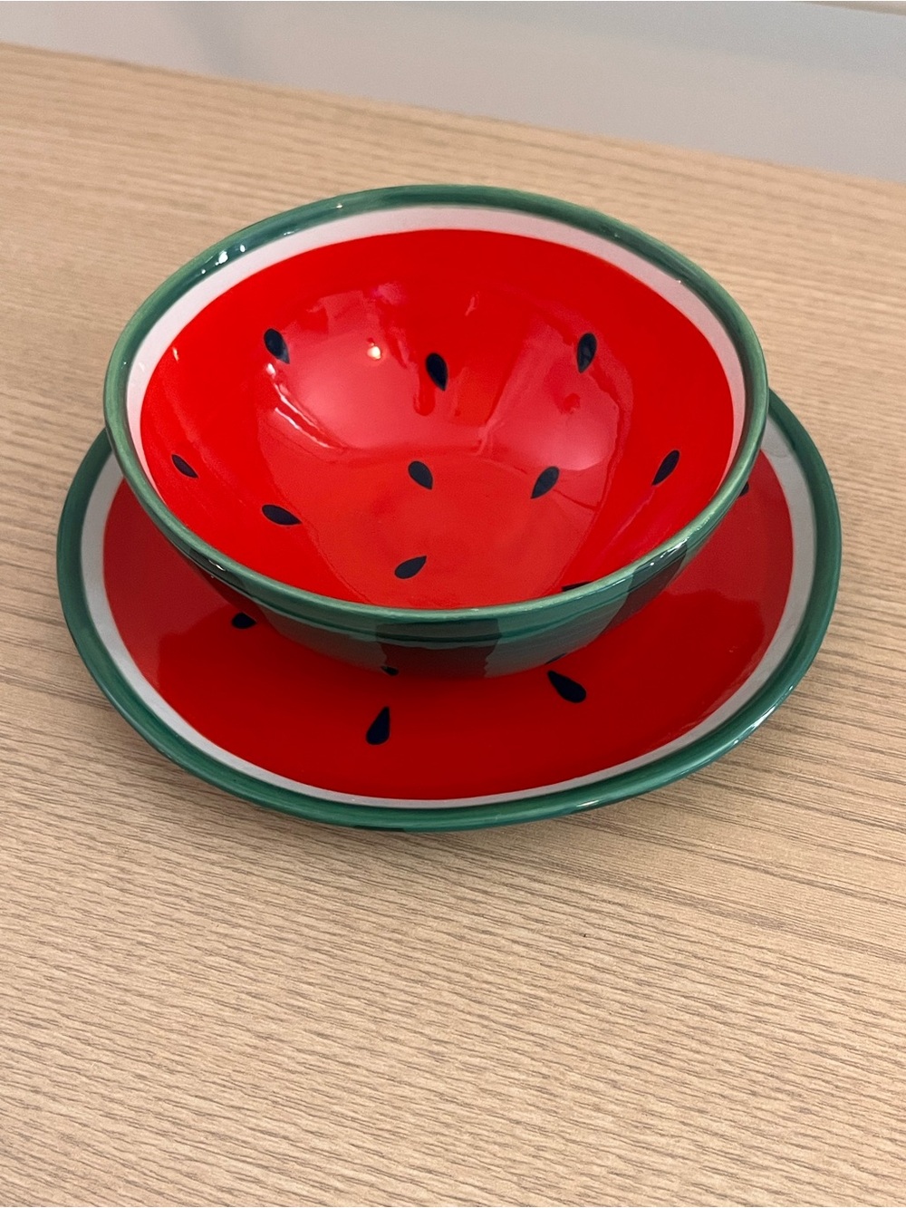 Watermelon Bowl and Plate Set Summer Fruit by Tabitha Brown
